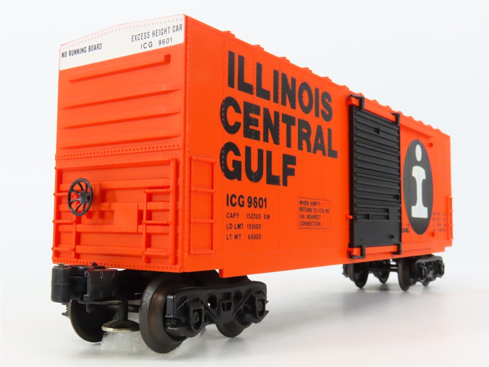 O Gauge 3-Rail Lionel ICG Illinois Central Gulf Single Door Box Car #9601