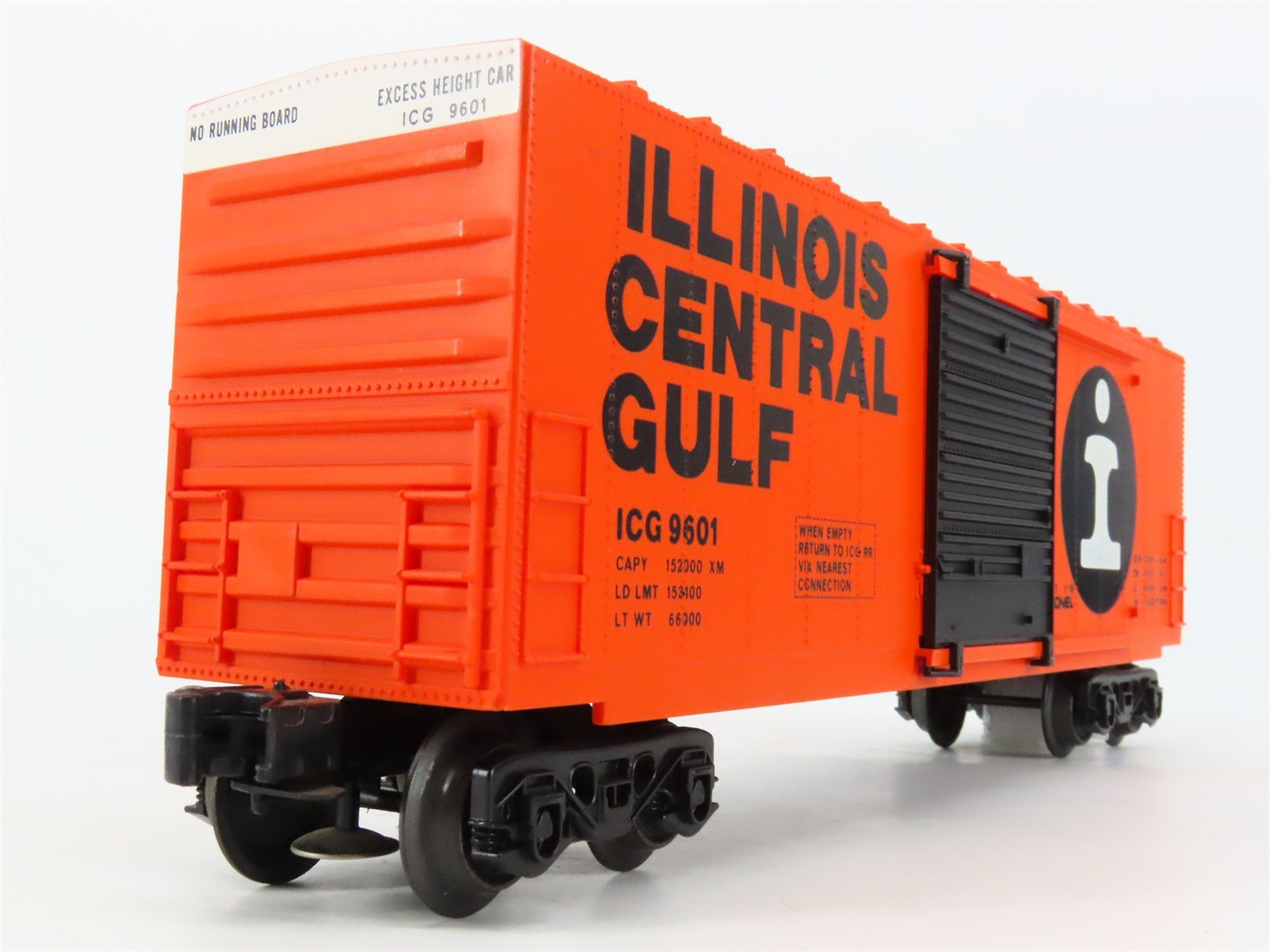O Gauge 3-Rail Lionel ICG Illinois Central Gulf Single Door Box Car #9601
