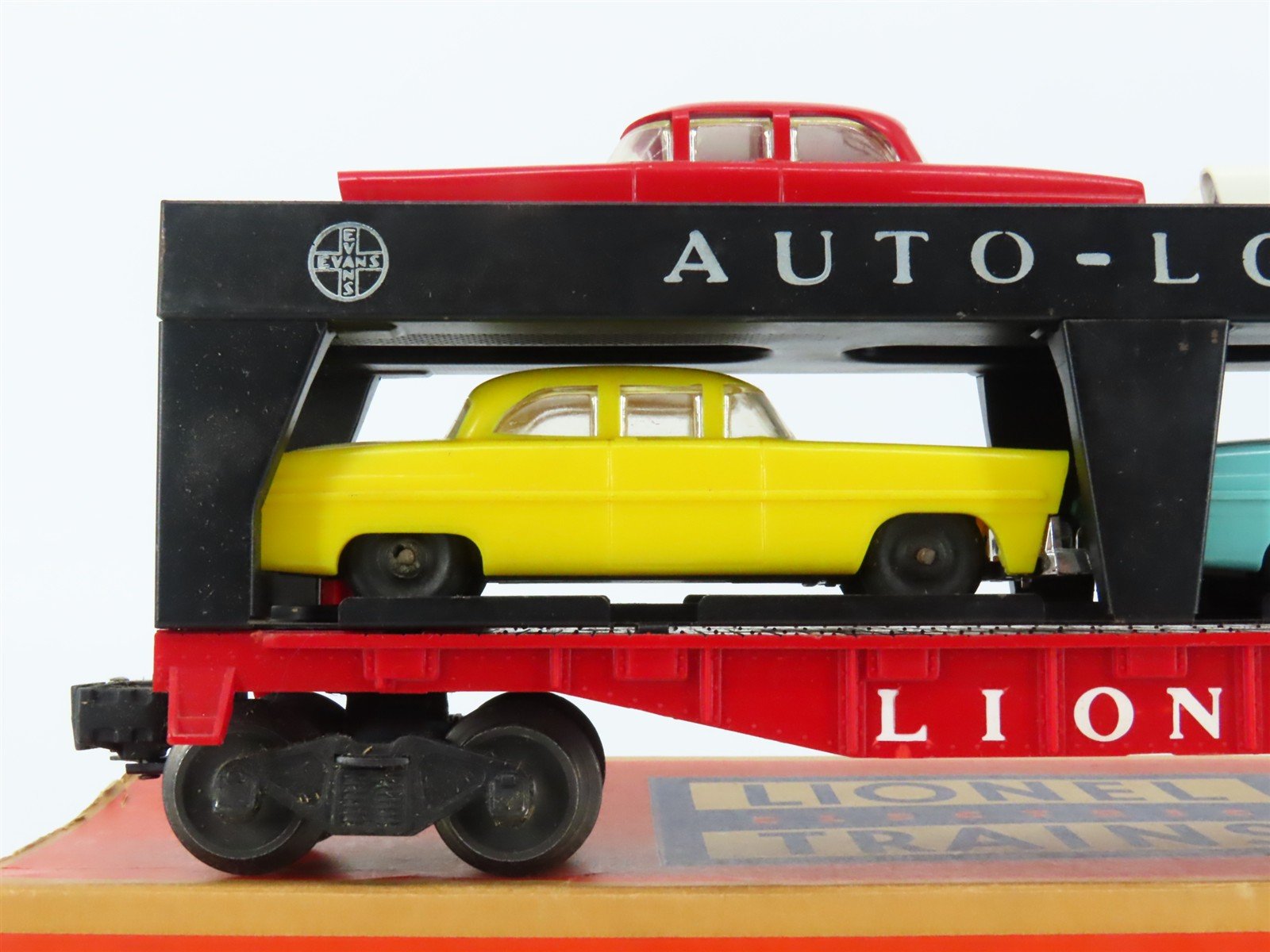 O Gauge 3-Rail Lionel 6414 Auto-Loader Automobile Flat Car #6414 w/ 4 Vehicles