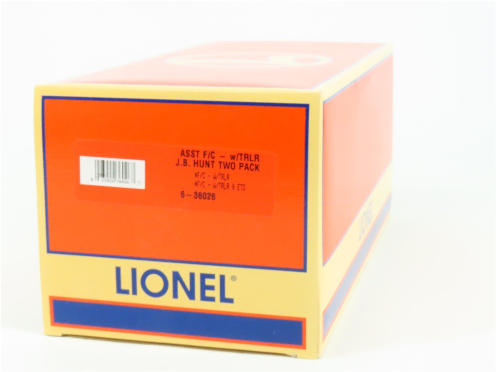 O Gauge 3-Rail Lionel 6-36026 TTX TOFC Flat Cars 2-Pack w/JB Hunt Trailers & ETD