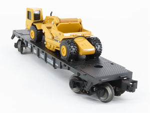 O Gauge 3-Rail Lionel 6-16954 NYC Flat Car #6424 w/ Ertl CAT Scraper