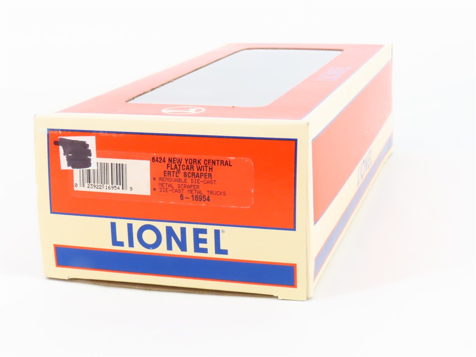 O Gauge 3-Rail Lionel 6-16954 NYC Flat Car #6424 w/ Ertl CAT Scraper