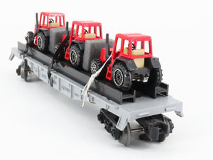 O Gauge 3-Rail Lionel 6-16907 Farm Equipment Flat Car #16907 w/3 Welly Tractors