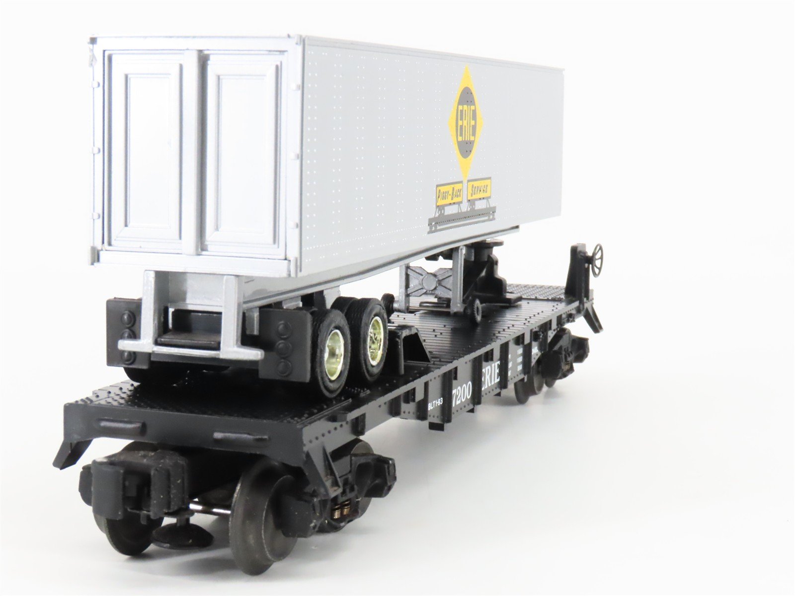 O Gauge 3-Rail Lionel 6-19415 ERIE TOFC Piggyback Flat Car #7200 w/ Trailer