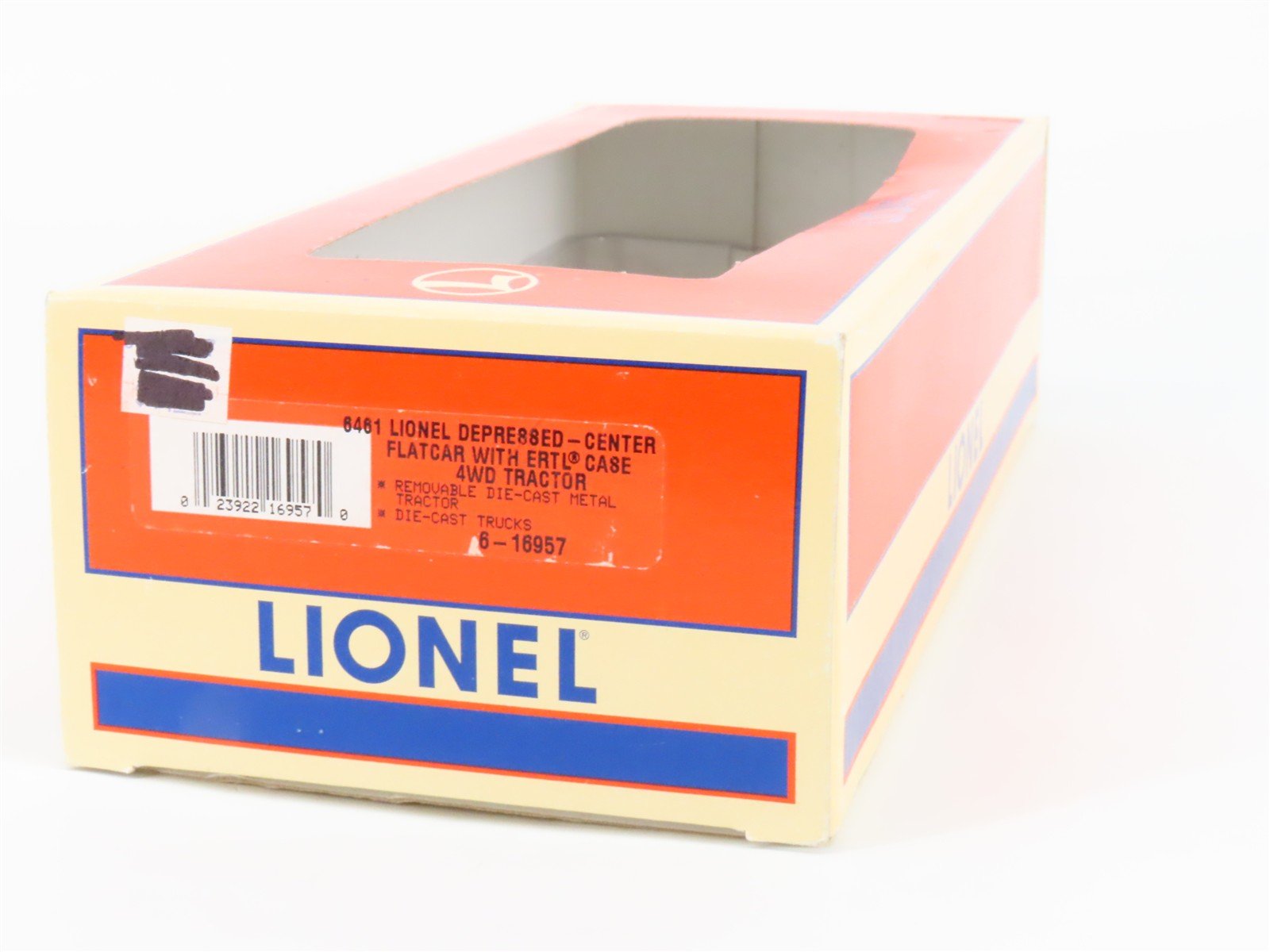 O Gauge 3-Rail Lionel 6-16957 Depressed Center Flat Car 6461 w/Ertl Case Tractor