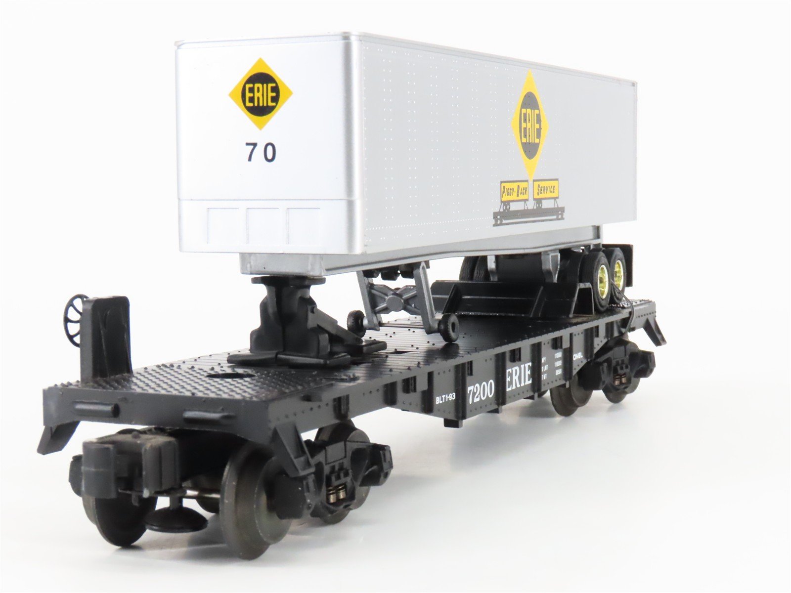 O Gauge 3-Rail Lionel 6-19415 ERIE TOFC Piggyback Flat Car #7200 w/ Trailer