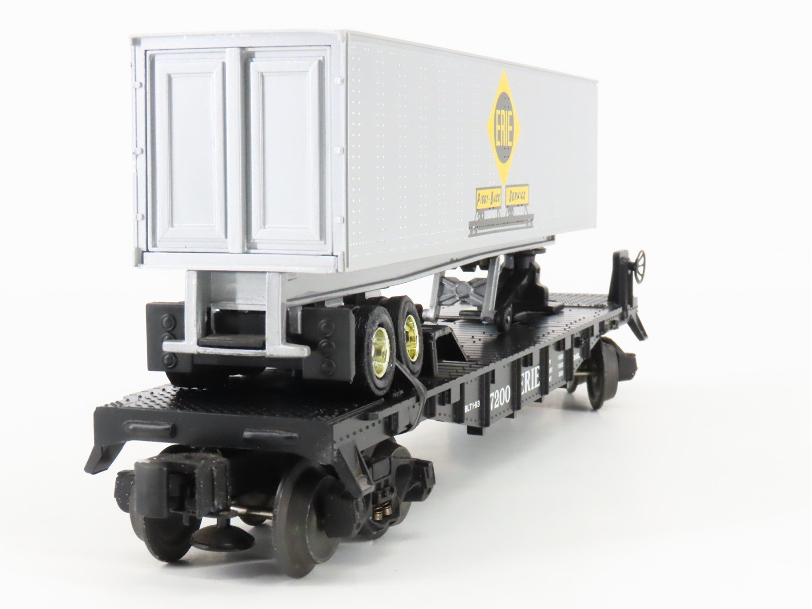 O Gauge 3-Rail Lionel 6-19415 ERIE TOFC Piggyback Flat Car #7200 w/ Trailer