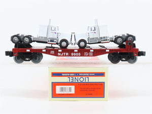 O Gauge 3-Rail Lionel 6-37839 NJTR NJ Transit Flat Car #9905 w/ Semi-Tractors