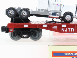 O Gauge 3-Rail Lionel 6-37839 NJTR NJ Transit Flat Car #9905 w/ Semi-Tractors