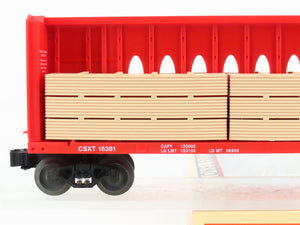 O Gauge 3-Rail Lionel 6-16381 CSXT Centerbeam Flat Car #16381 w/ Lumber Load