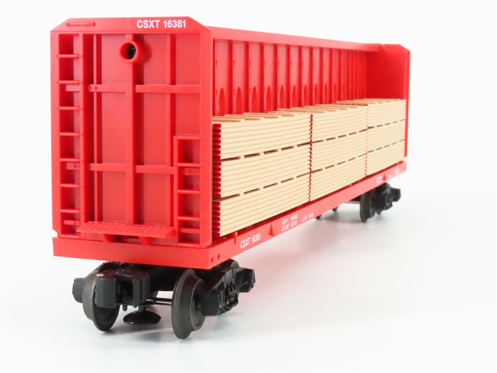 O Gauge 3-Rail Lionel 6-16381 CSXT Centerbeam Flat Car #16381 w/ Lumber Load