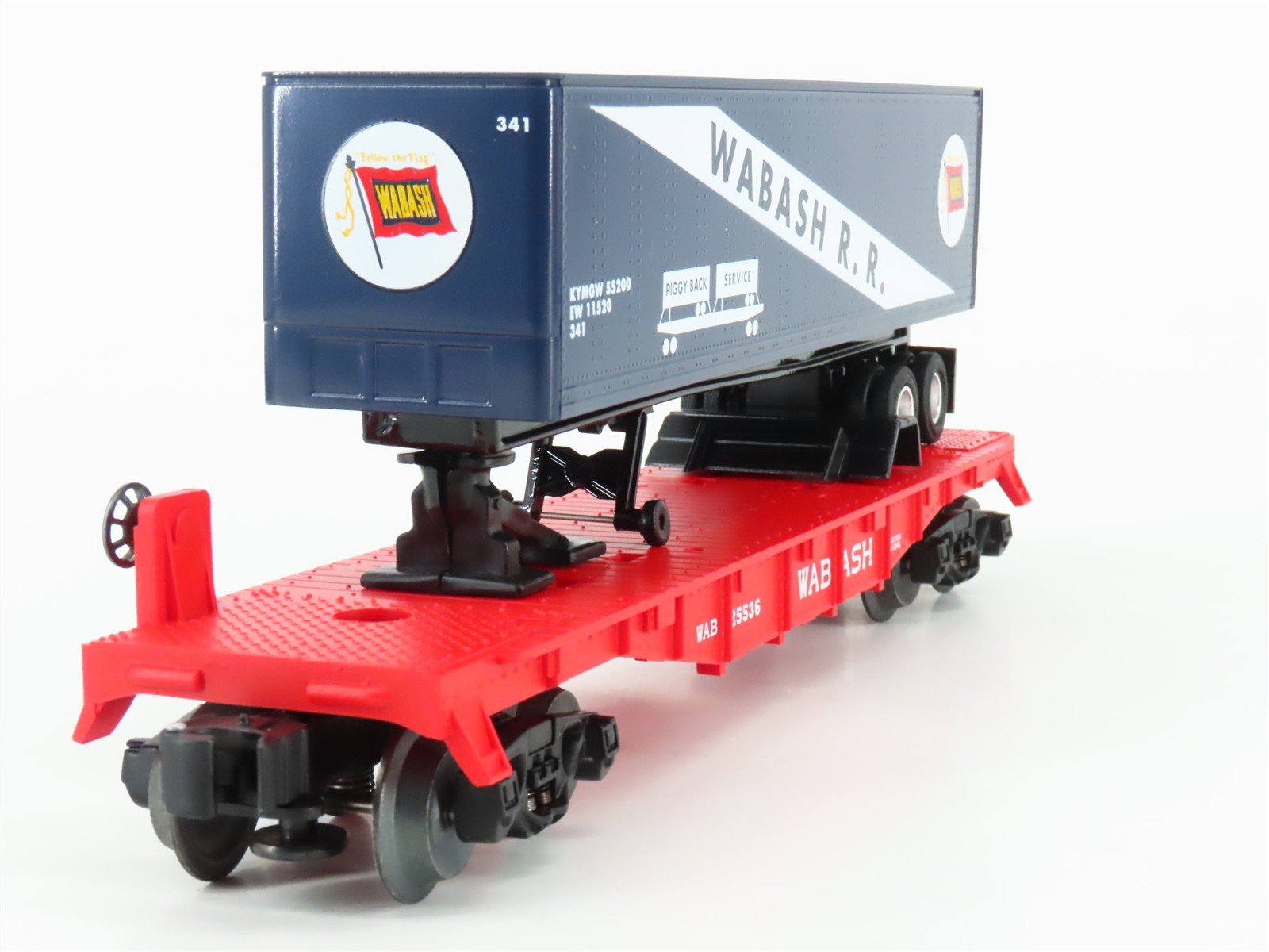 O Gauge 3-Rail Lionel 6-36065 WAB Wabash TOFC Flat Car #25536 w/ Trailer