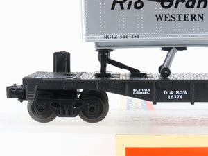 O Gauge 3-Rail Lionel 6-16374 D&RGW Rio Grande TOFC Flat Car #16374 w/ Trailer
