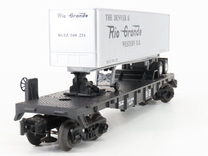 O Gauge 3-Rail Lionel 6-16374 D&RGW Rio Grande TOFC Flat Car #16374 w/ Trailer