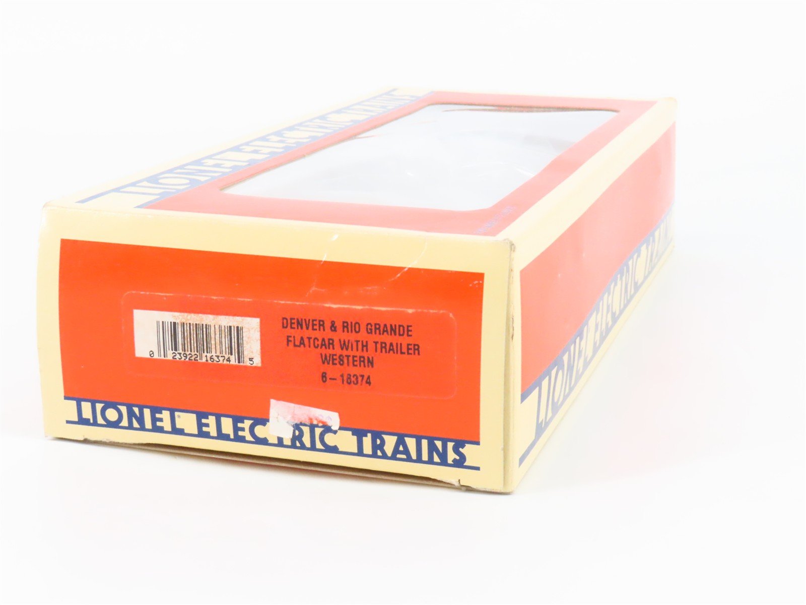 O Gauge 3-Rail Lionel 6-16374 D&RGW Rio Grande TOFC Flat Car #16374 w/ Trailer