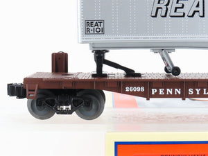 O Gauge 3-Rail Lionel 6-26098 PRR TOFC Flat Car #26098 w/ REA Leasing Trailer