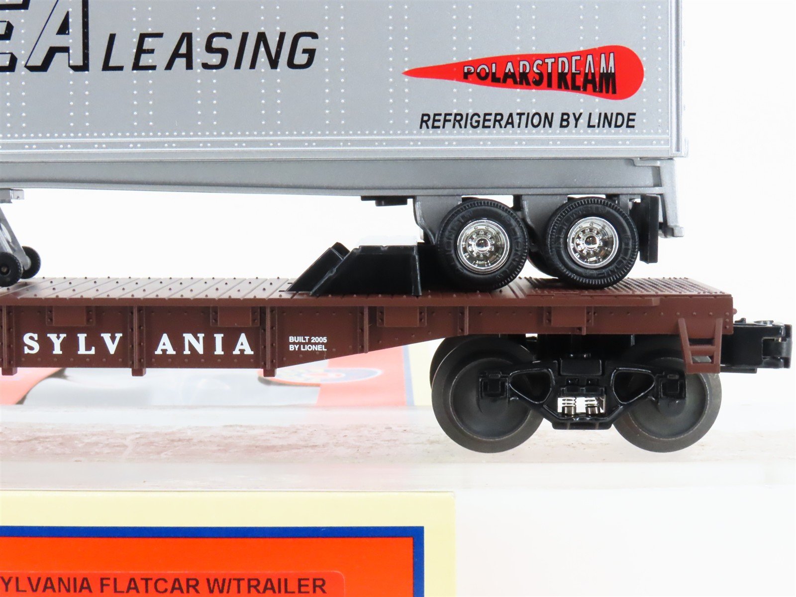 O Gauge 3-Rail Lionel 6-26098 PRR TOFC Flat Car #26098 w/ REA Leasing Trailer