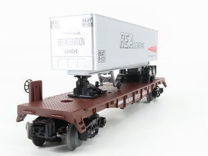 O Gauge 3-Rail Lionel 6-26098 PRR TOFC Flat Car #26098 w/ REA Leasing Trailer