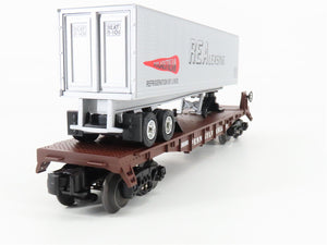 O Gauge 3-Rail Lionel 6-26098 PRR TOFC Flat Car #26098 w/ REA Leasing Trailer