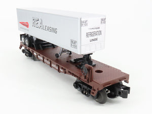 O Gauge 3-Rail Lionel 6-26098 PRR TOFC Flat Car #26098 w/ REA Leasing Trailer