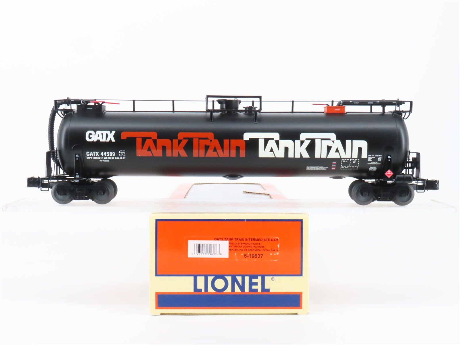 O Gauge 3-Rail Lionel 6-19637 GATX TankTrain Intermediate Tank Car #44589