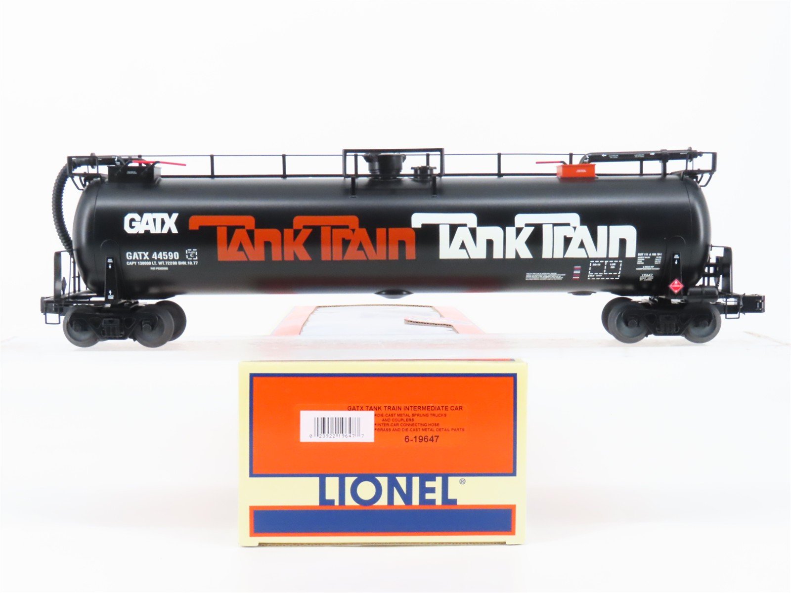 O Gauge 3-Rail Lionel 6-19647 GATX TankTrain Intermediate Tank Car #44590