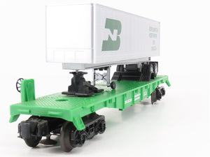 O Gauge 3-Rail Lionel 6-16308 BN Burlington Northern TOFC Flat Car w/ Trailer