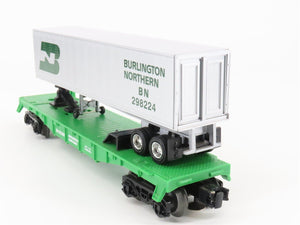 O Gauge 3-Rail Lionel 6-16308 BN Burlington Northern TOFC Flat Car w/ Trailer