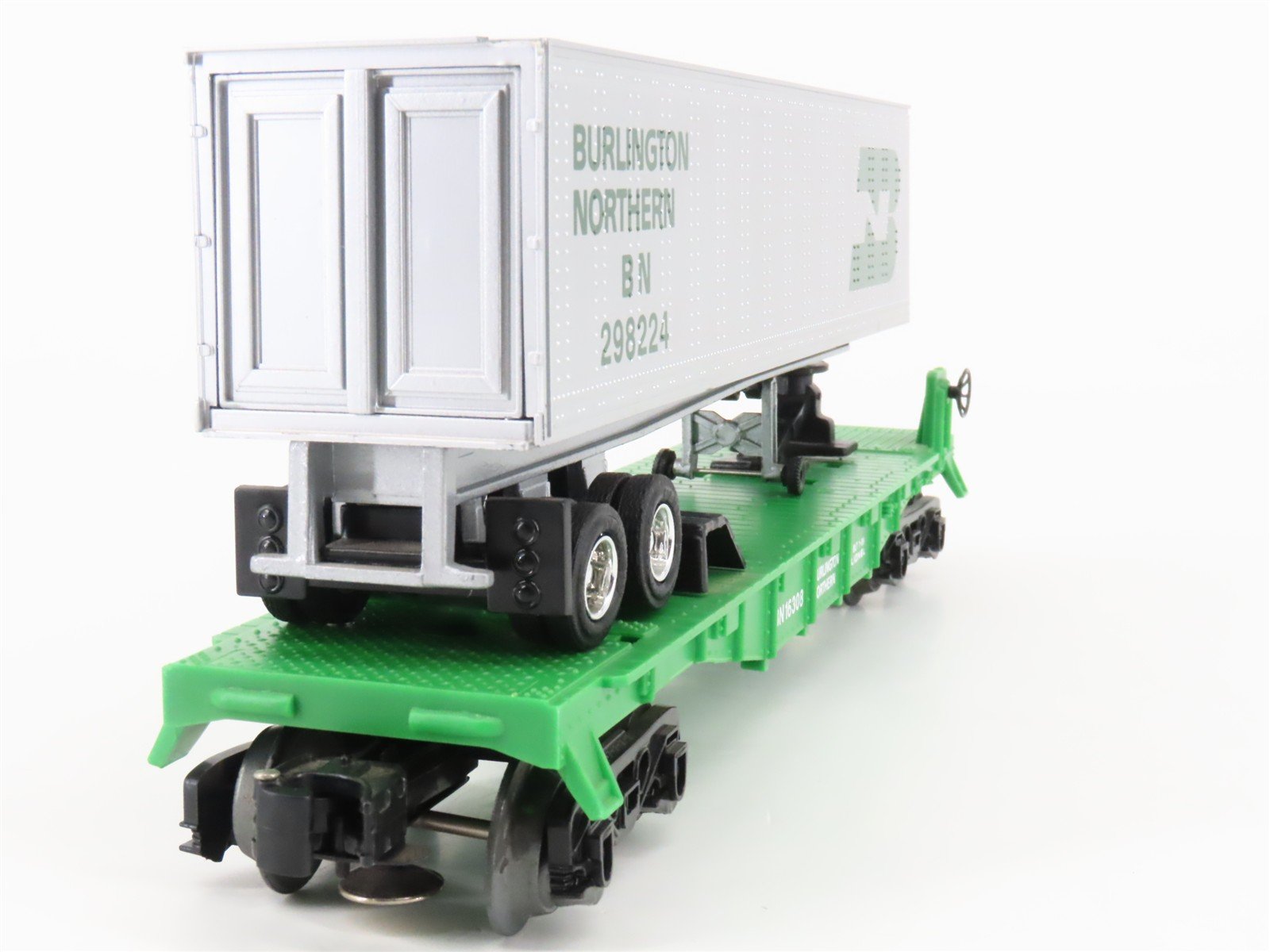 O Gauge 3-Rail Lionel 6-16308 BN Burlington Northern TOFC Flat Car w/ Trailer