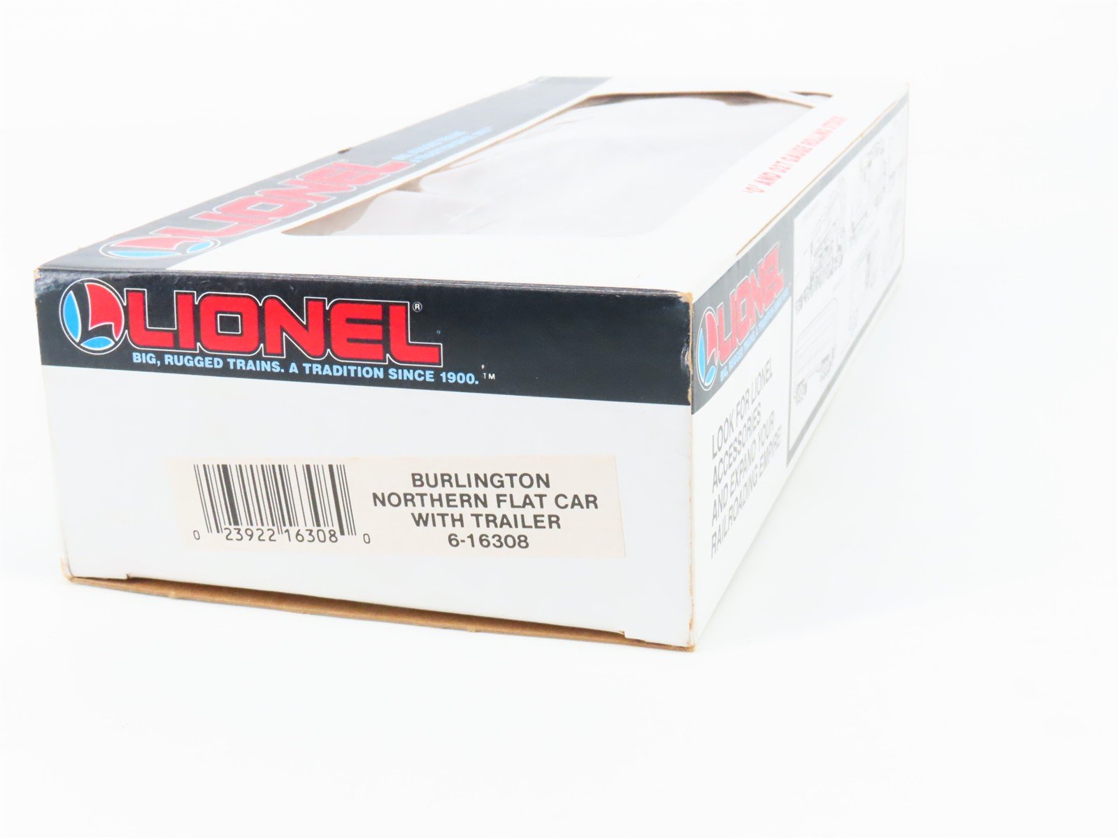 O Gauge 3-Rail Lionel 6-16308 BN Burlington Northern TOFC Flat Car w/ Trailer