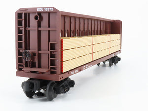 O Gauge 3-Rail Lionel 6-16372 SOU Southern Centerbeam Flat Car w/ Lumber Load