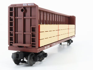 O Gauge 3-Rail Lionel 6-16372 SOU Southern Centerbeam Flat Car w/ Lumber Load