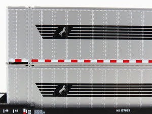 O Gauge 3-Rail MTH RailKing 30-76009 NS Husky Stack Car #157683 w/ Containers
