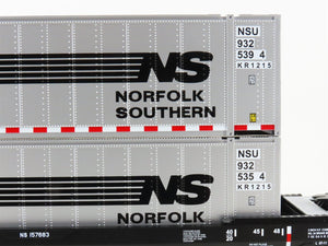 O Gauge 3-Rail MTH RailKing 30-76009 NS Husky Stack Car #157683 w/ Containers