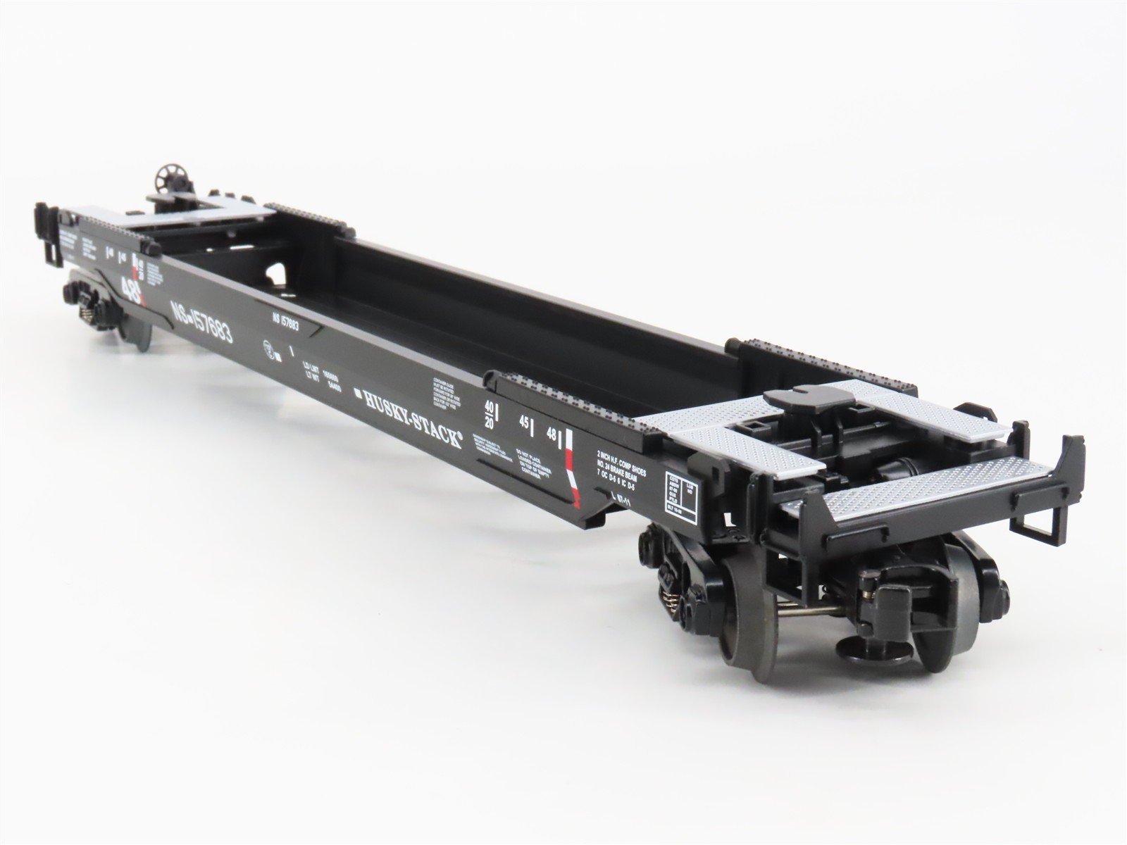 O Gauge 3-Rail MTH RailKing 30-76009 NS Husky Stack Car #157683 w/ Containers