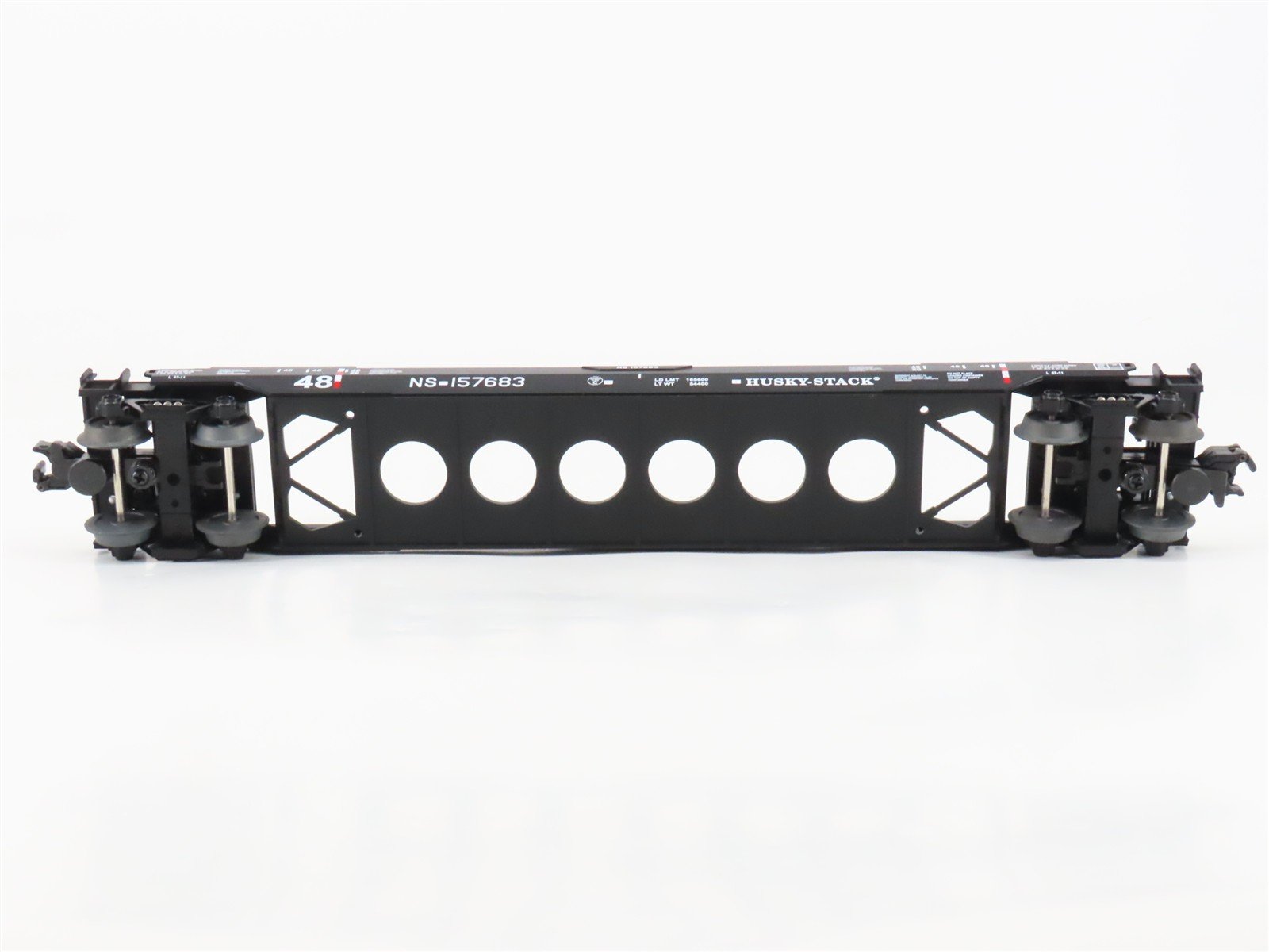 O Gauge 3-Rail MTH RailKing 30-76009 NS Husky Stack Car #157683 w/ Containers