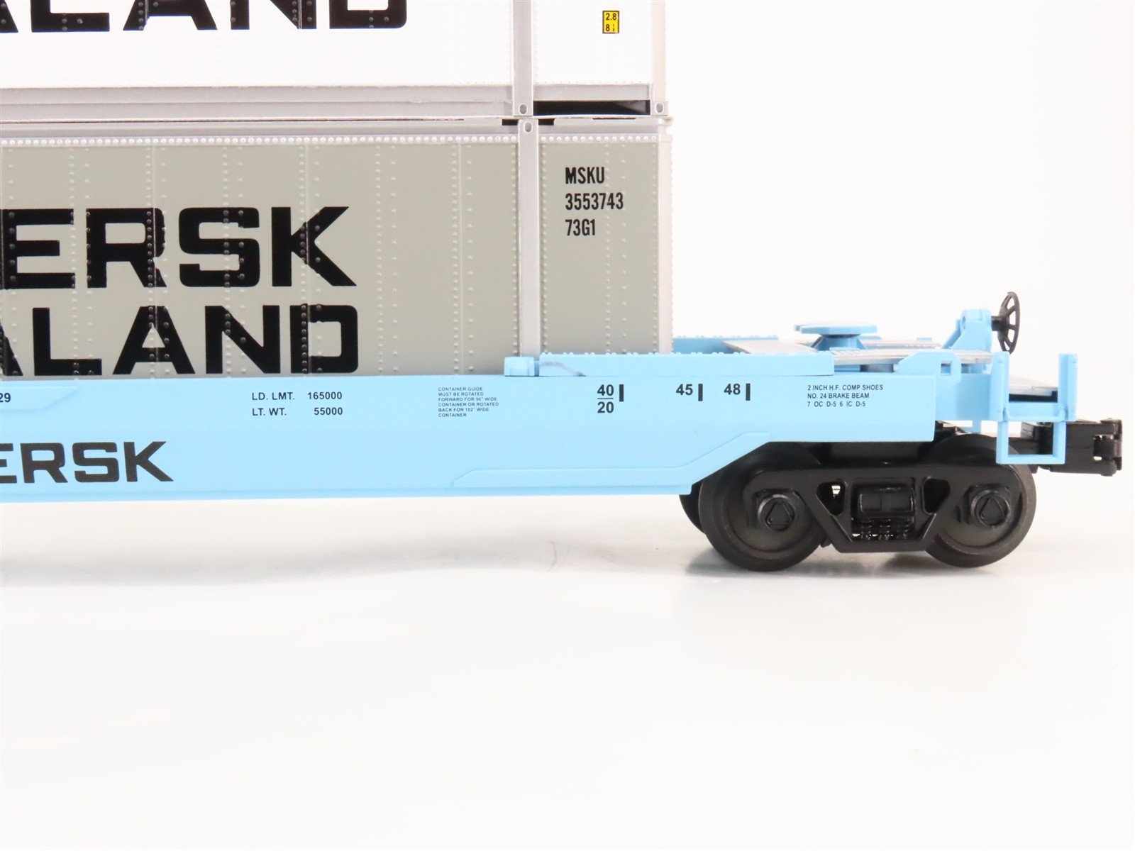 O 3-Rail MTH RailKing 30-76009 MAEX Maersk Husky Stack Car #291000 w/ Containers