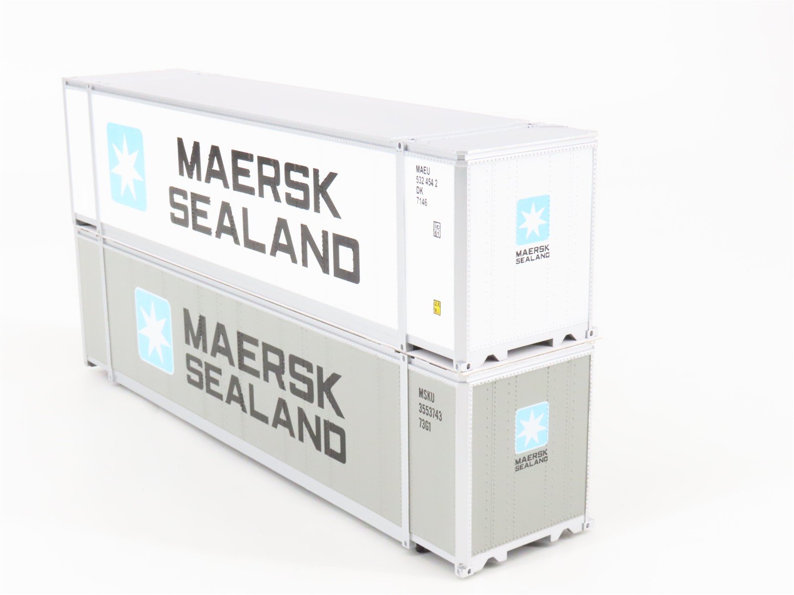 O 3-Rail MTH RailKing 30-76009 MAEX Maersk Husky Stack Car #291000 w/ Containers