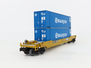 O Gauge 3-Rail MTH Rail King 30-7643 DTTX Hanjin Husky Stack Car #456558