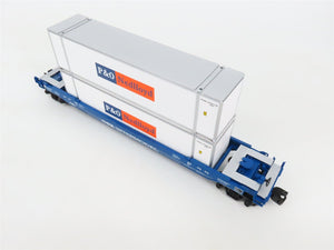 O Gauge 3-Rail MTH Rail King 30-76296 CSX Husky Stack Car w/ P&O Containers