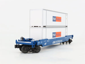 O Gauge 3-Rail MTH Rail King 30-76296 CSX Husky Stack Car w/ P&O Containers
