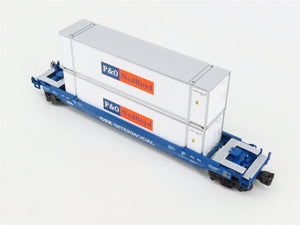 O Gauge 3-Rail MTH Rail King 30-76296 CSX Husky Stack Car w/ P&O Containers