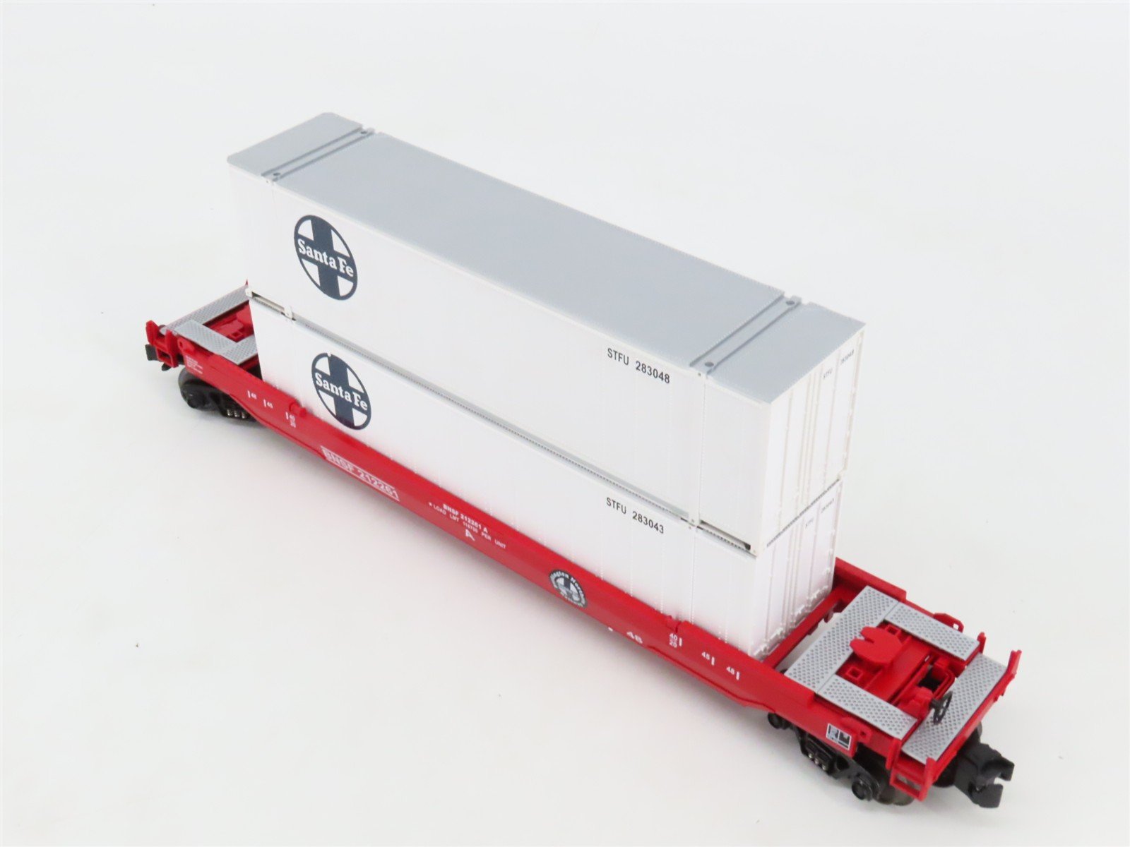 O Gauge 3-Rail MTH Rail King 30-7644 BNSF/ATSF Husky Stack Car #212261