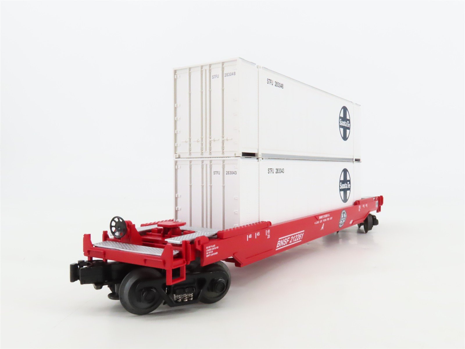 O Gauge 3-Rail MTH Rail King 30-7644 BNSF/ATSF Husky Stack Car #212261