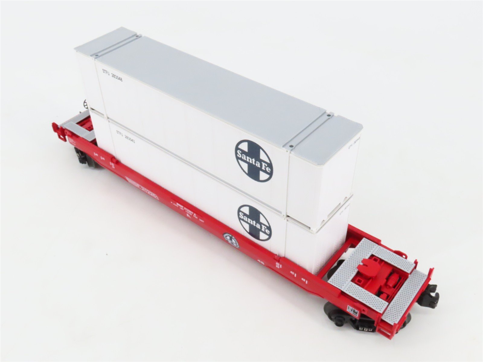 O Gauge 3-Rail MTH Rail King 30-7644 BNSF/ATSF Husky Stack Car #212261