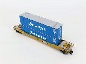 O Gauge 3-Rail MTH Rail King 30-7643 DTTX Hanjin Husky Stack Car #456558