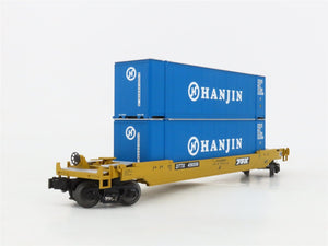 O Gauge 3-Rail MTH Rail King 30-7643 DTTX Hanjin Husky Stack Car #456558