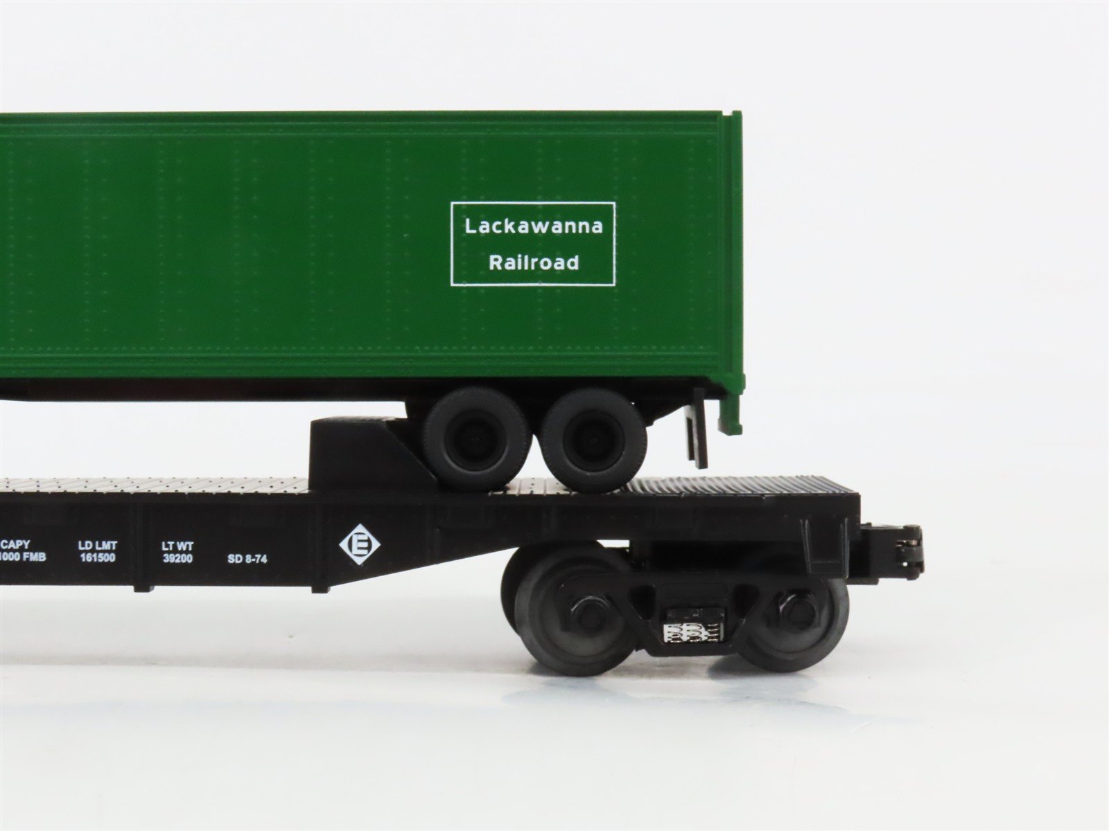 O Gauge 3-Rail MTH Rail King 30-7683 EL Erie Lackawanna Flat Car #8245 w/Trailer
