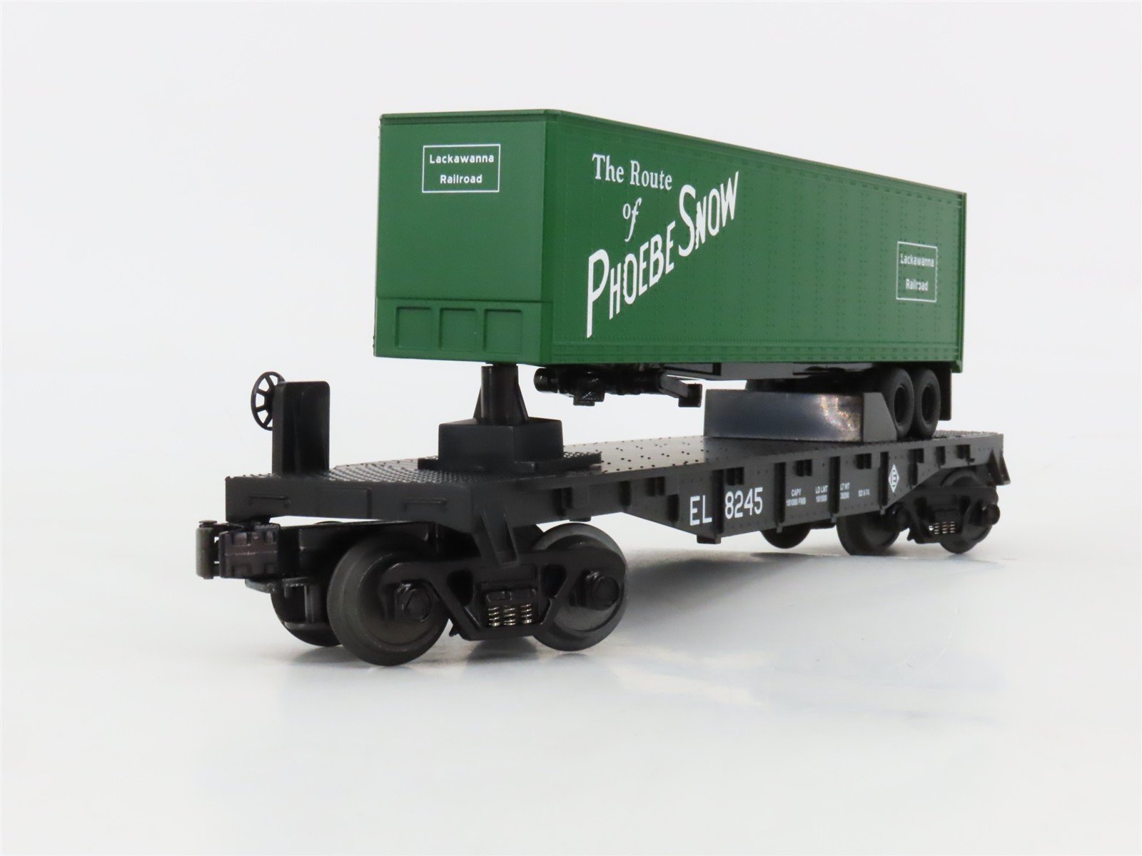 O Gauge 3-Rail MTH Rail King 30-7683 EL Erie Lackawanna Flat Car #8245 w/Trailer