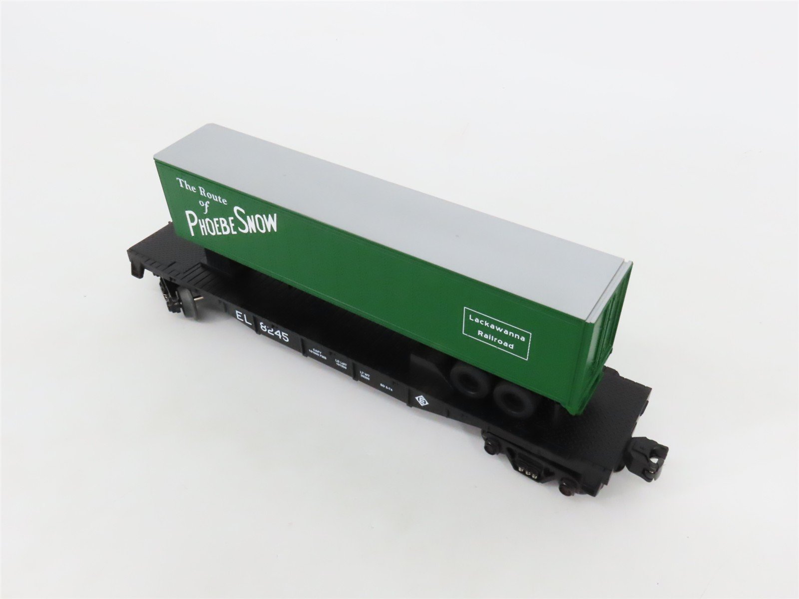 O Gauge 3-Rail MTH Rail King 30-7683 EL Erie Lackawanna Flat Car #8245 w/Trailer